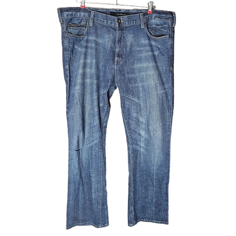 Rare Calvin Klein Mens Slim Boot Cut Size 38 Medium Wash Denim Blue Jeans